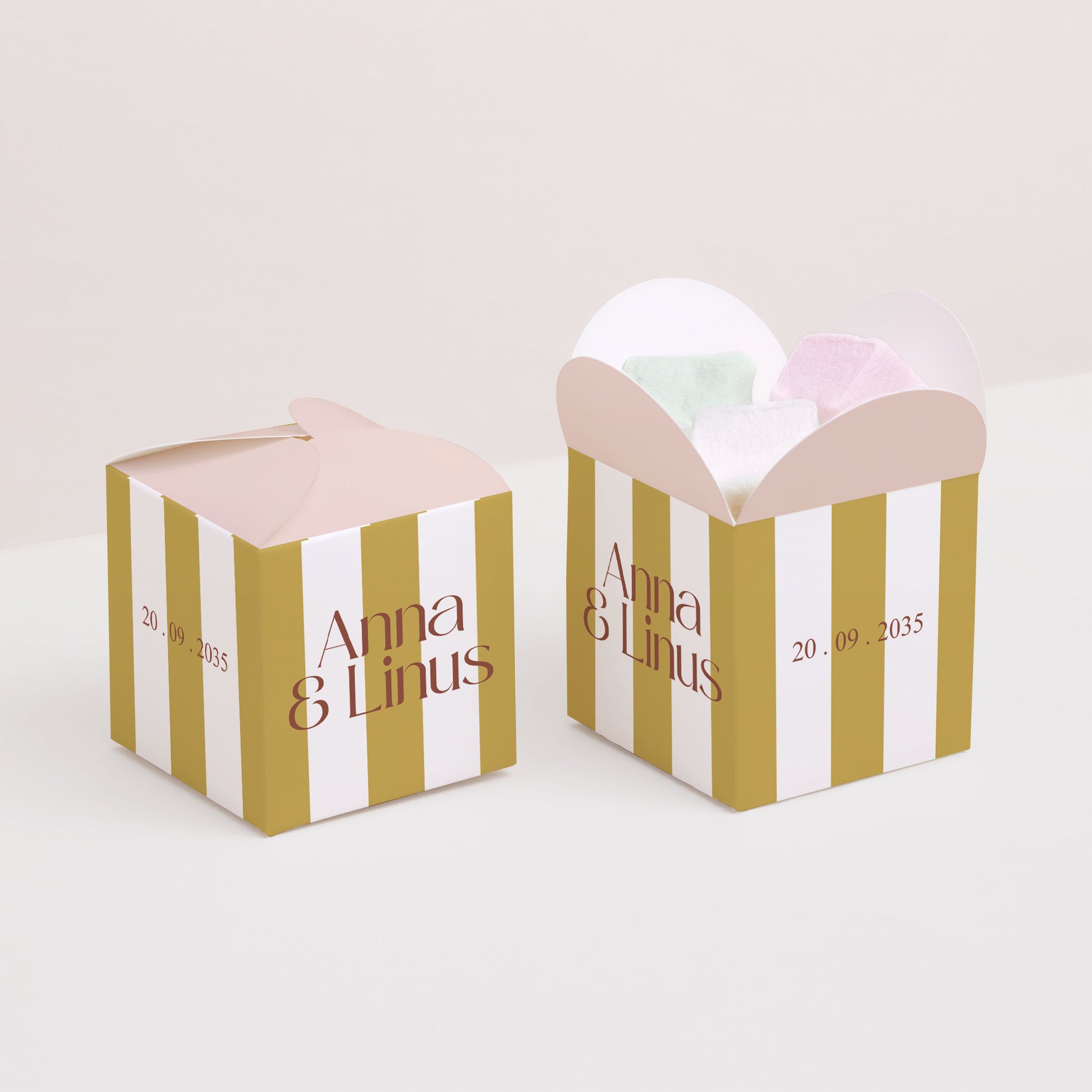 Geschenkbox Hochzeit Schmetterlingsöffnung Vereinte Linien foto N° 2