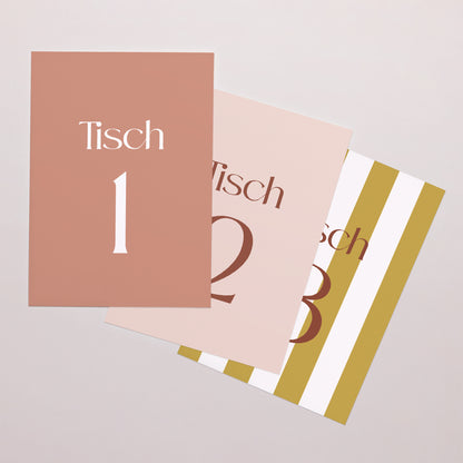 Tischnummern Hochzeit Rechteck Vereinte Linien foto N° 1