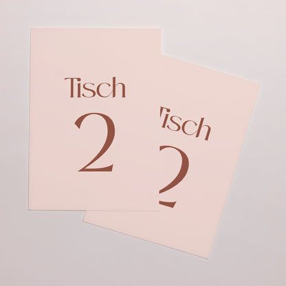 Tischnummern Hochzeit Rechteck Vereinte Linien foto N° 2