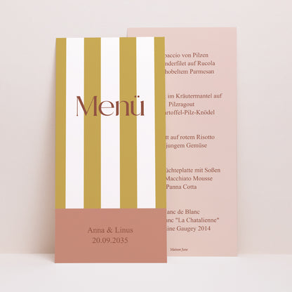 Menükarte Hochzeit Panoramatisches Porträt Vereinte Linien foto N° 1