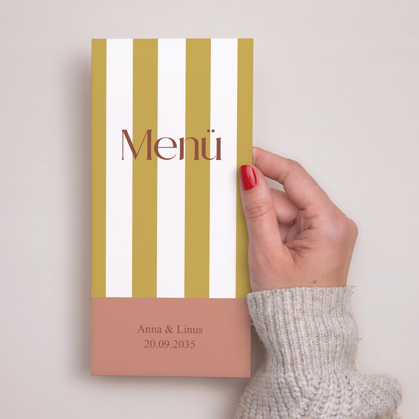 Menükarte Hochzeit Panoramatisches Porträt Vereinte Linien foto N° 2