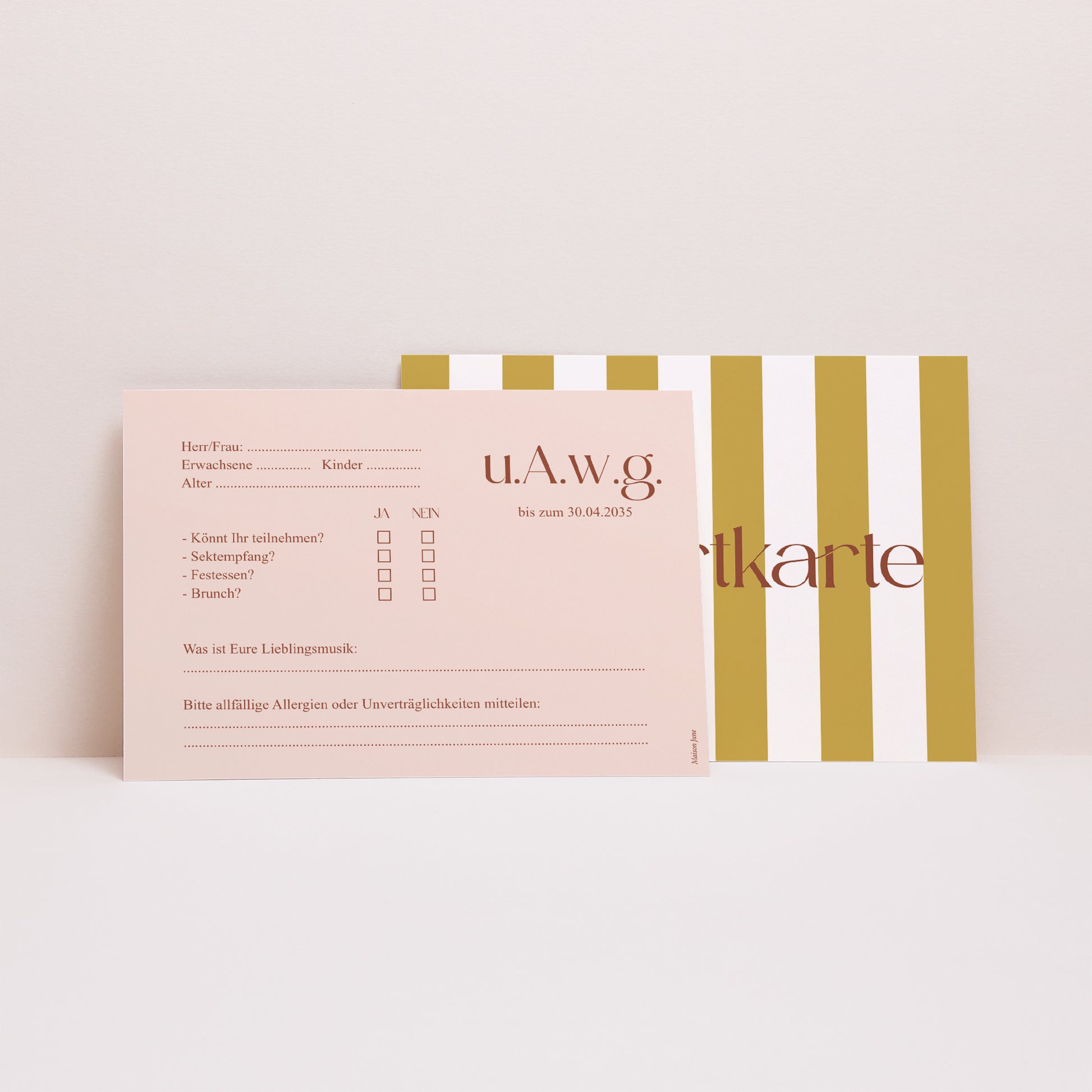 Antwortkarte Hochzeit Landschaft Vereinte Linien foto N° 2