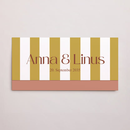 Hochzeitseinladung Rechteckige Tasche, 2 Karten Vereinte Linien foto N° 1