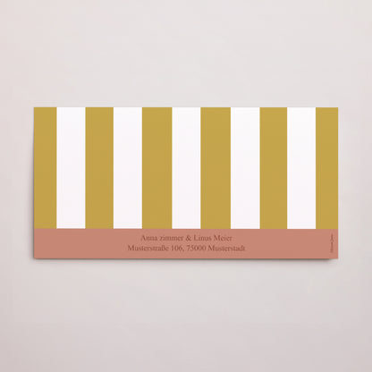 Hochzeitseinladung Rechteckige Tasche, 2 Karten Vereinte Linien foto N° 4