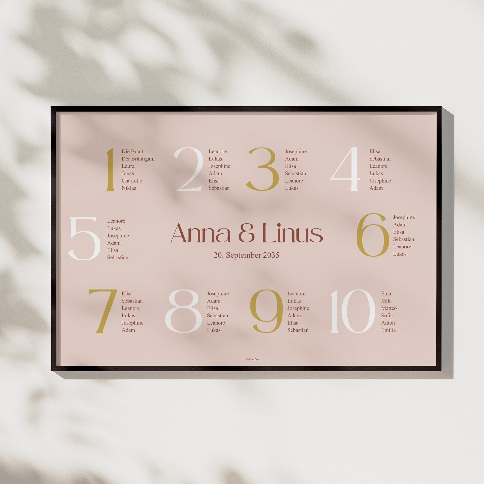 Sitzplan Hochzeit Landschaft 90 x 60 cm Vereinte Linien foto N° 1