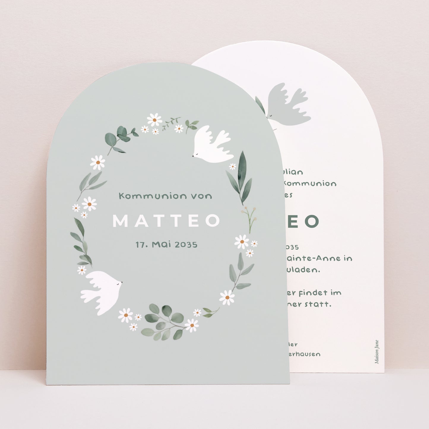 Einladungskarte Kommunion Kleine Arche Mit Liebe und Segen foto N° 1