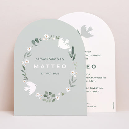 Einladungskarte Kommunion Kleine Arche Mit Liebe und Segen foto N° 1