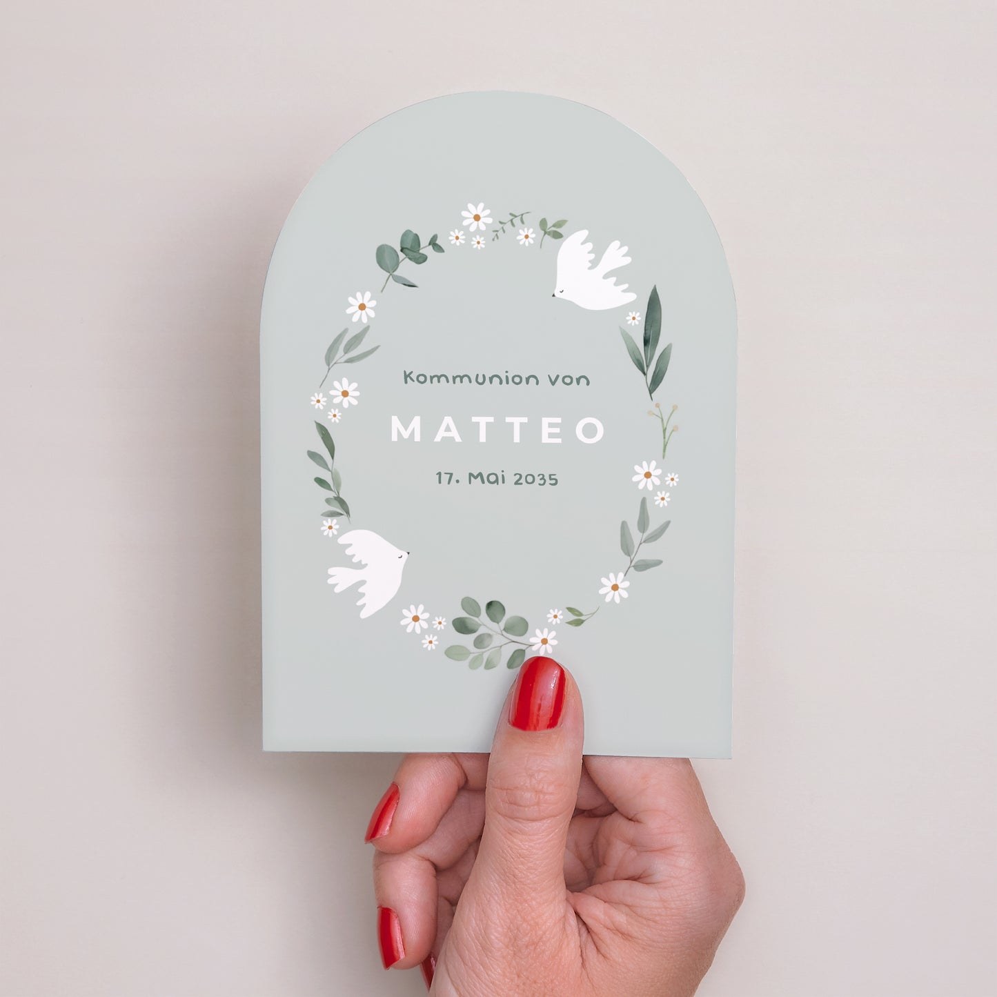 Einladungskarte Kommunion Kleine Arche Mit Liebe und Segen foto N° 2