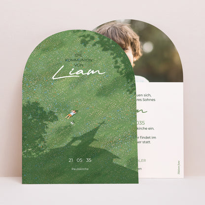 Einladungskarte Kommunion Kleine Arche Licht der Prärie foto N° 1