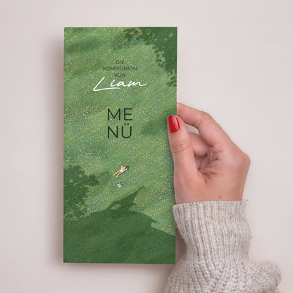 Menükarte Kommunion Panoramatisches Porträt Licht der Prärie foto N° 2
