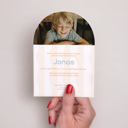 Einladungskarte Kommunion Kleine Arche Sanfte Wellen des Morgens foto N° 3