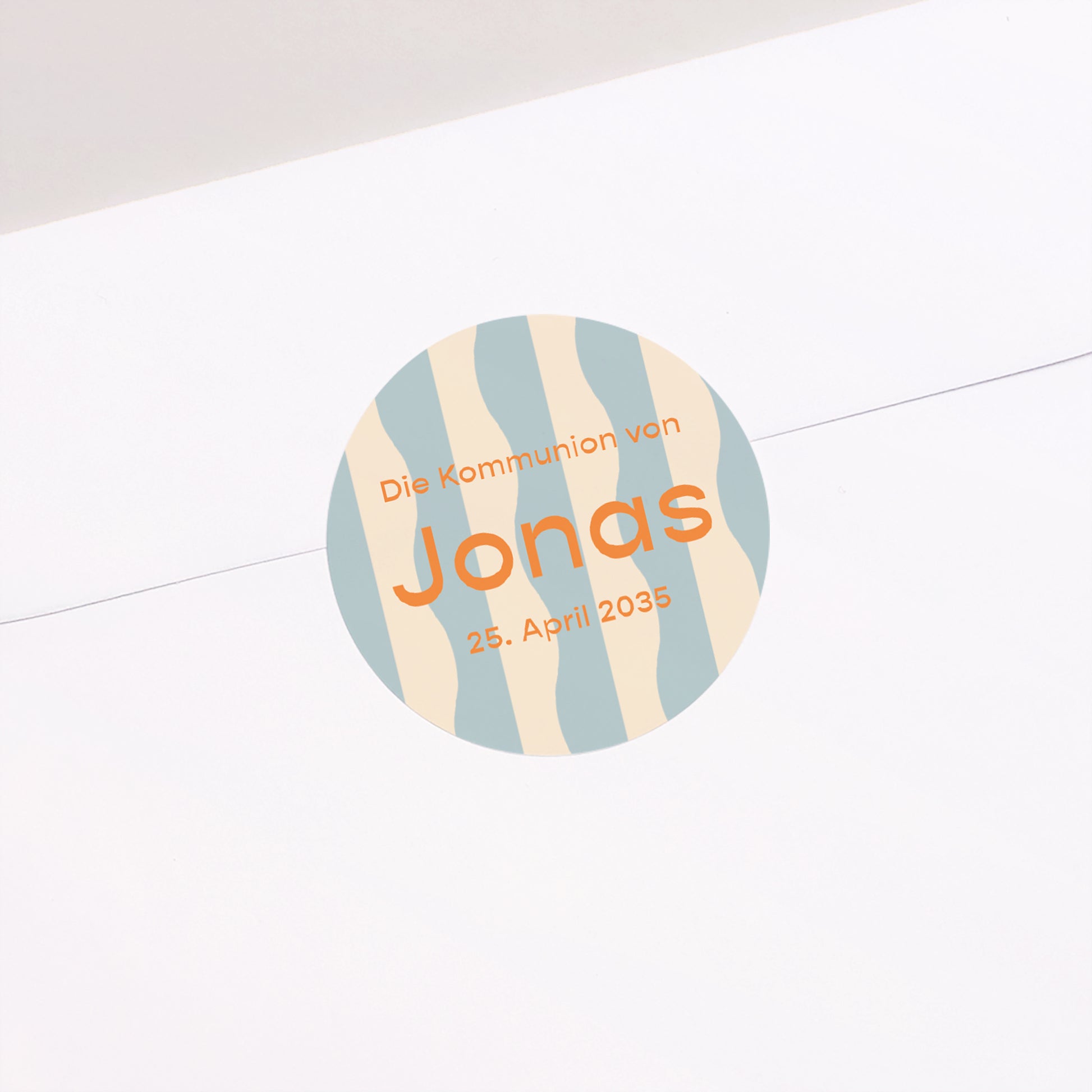 Sticker Kommunion Rund Sanfte Wellen des Morgens foto N° 1