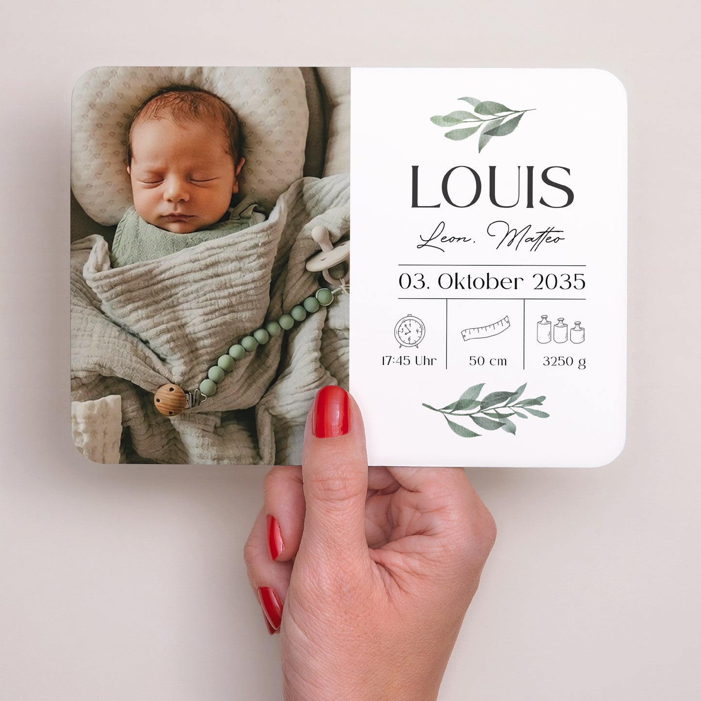 Geburtskarten Landschaft, abgerundete Ränder Lebenszweig foto N° 2