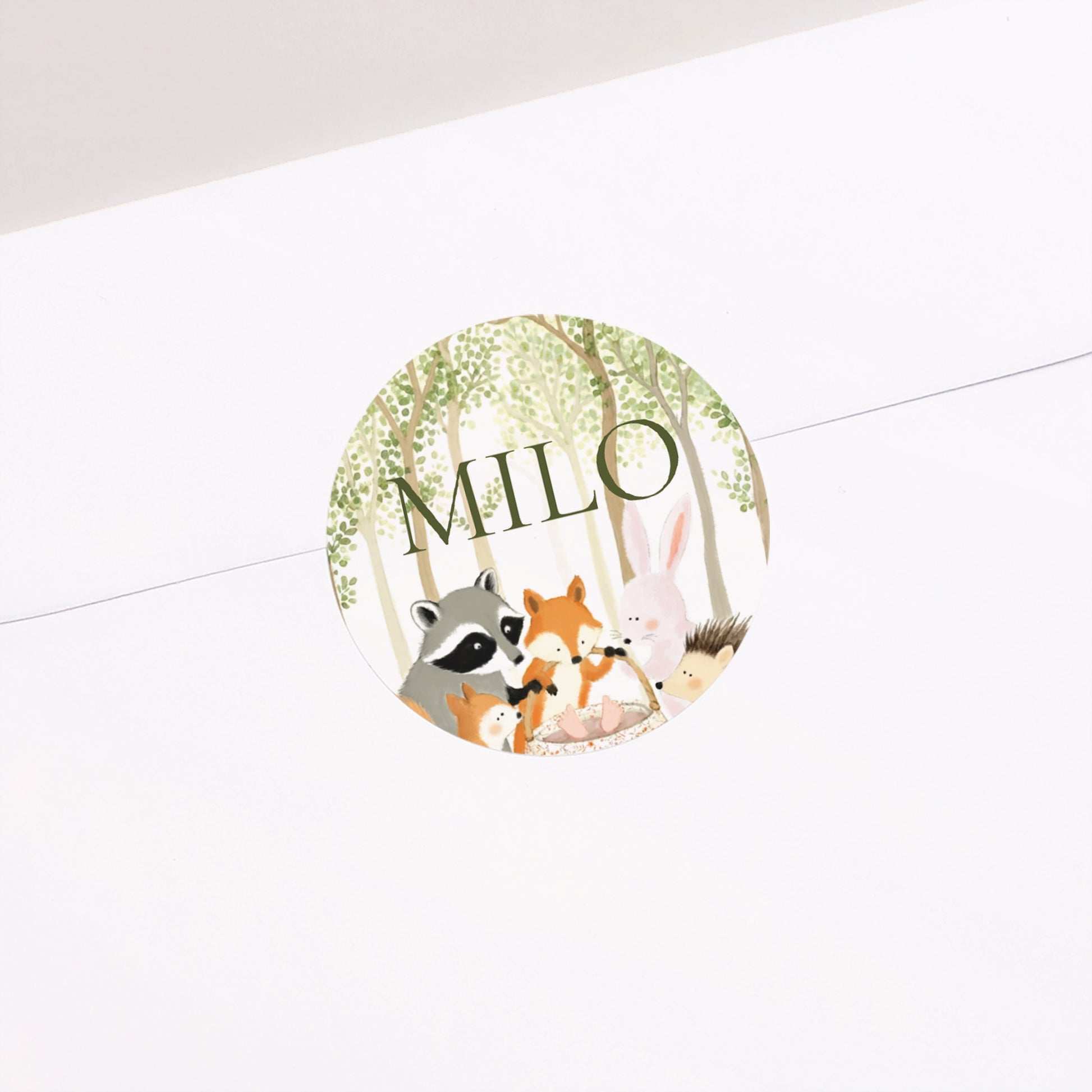 Sticker Geburt Rund Willkommen in der Lichtung foto N° 1