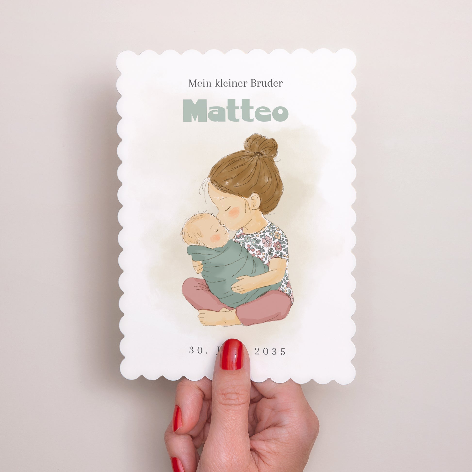 Geburtskarten Porträt, Keksränder Wo es beginnt. foto N° 2