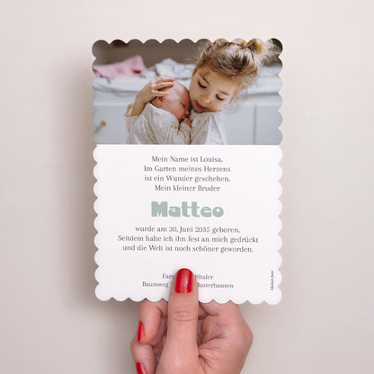 Geburtskarten Porträt, Keksränder Wo es beginnt. foto N° 3