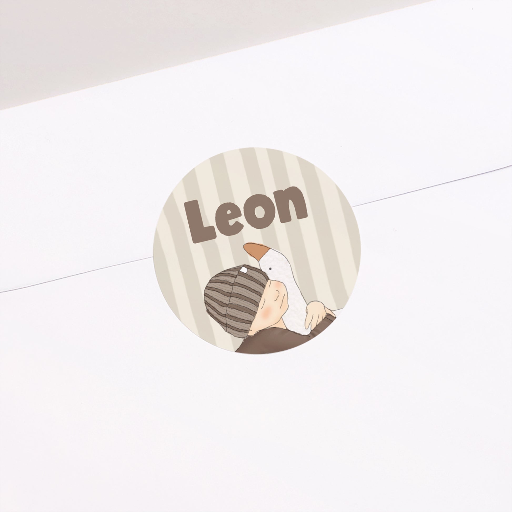 Sticker Geburt Rund Feder der Sanftheit foto N° 1