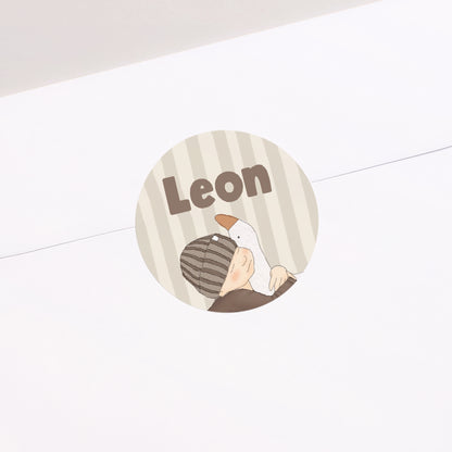 Sticker Geburt Rund Feder der Sanftheit foto N° 1