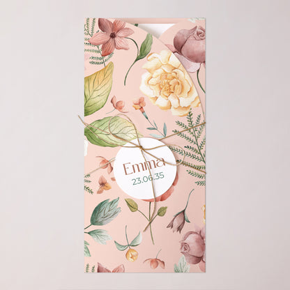 Geburtskarten Tasche, 2 Karten, runden Etikett Frühlingstau foto N° 1