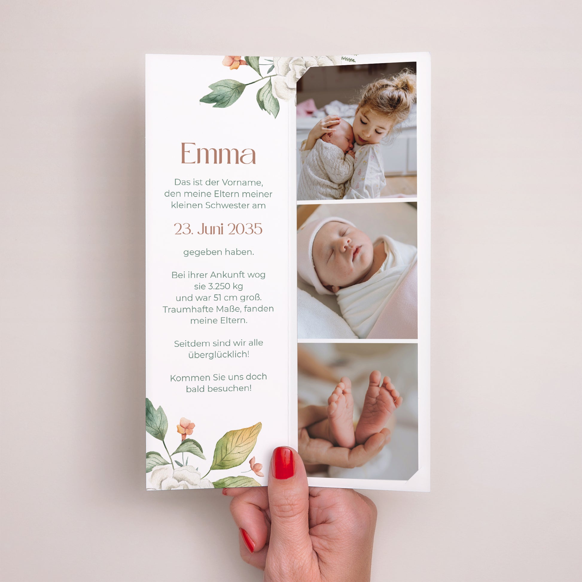 Geburtskarten Fotoautomaten Lesezeichen Frühlingstau foto N° 2