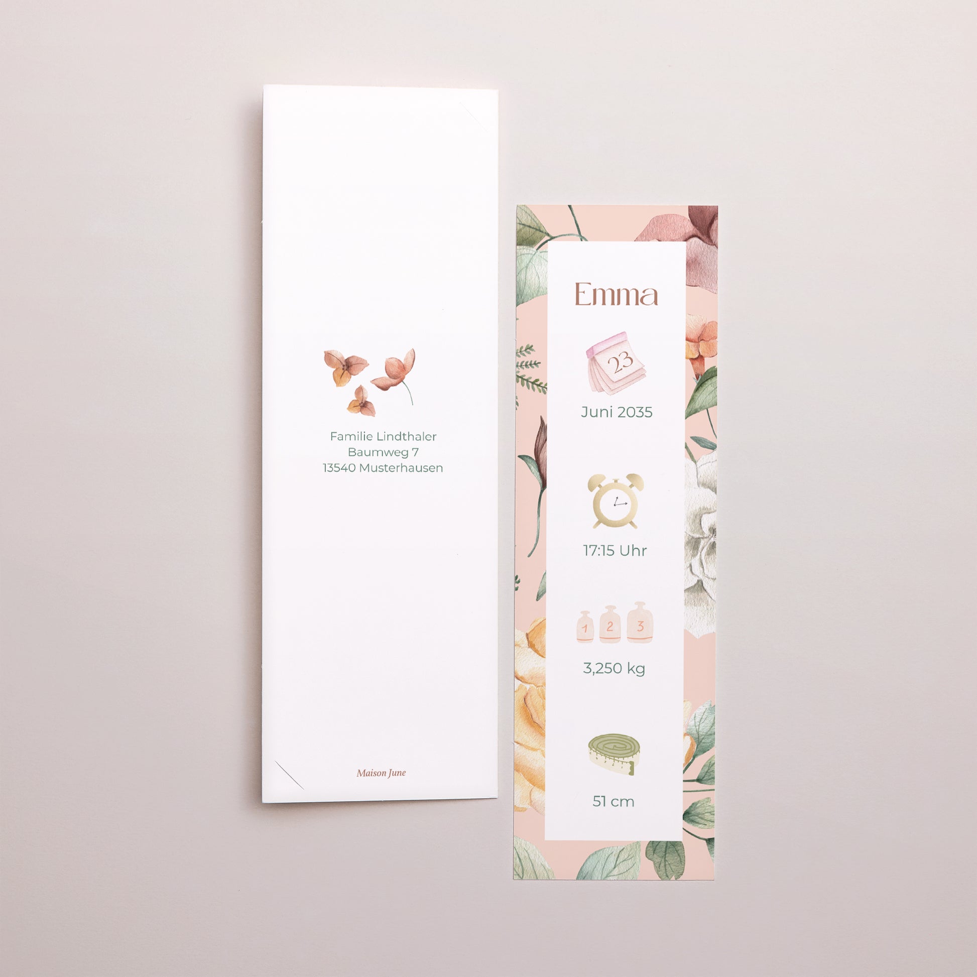 Geburtskarten Fotoautomaten Lesezeichen Frühlingstau foto N° 3