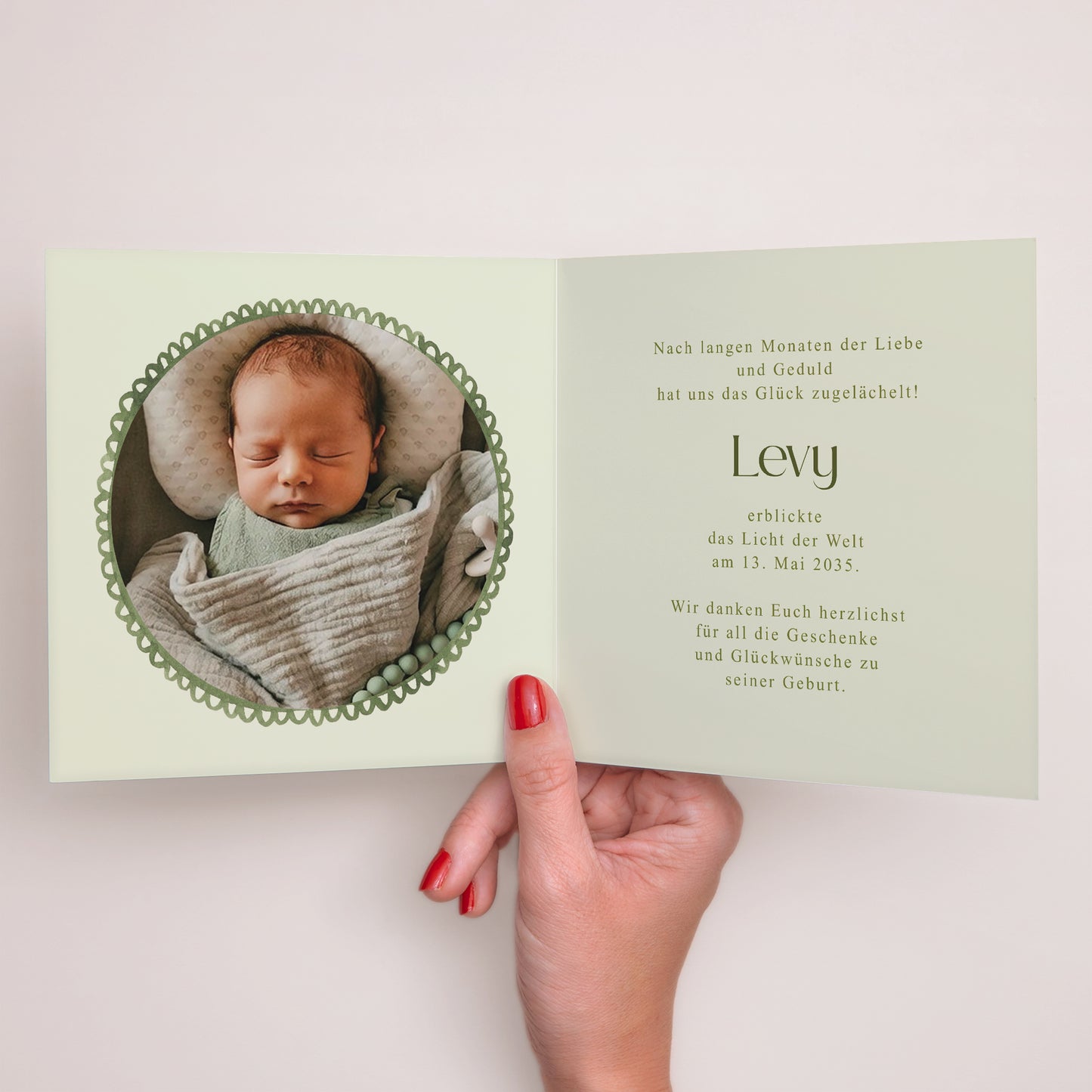 Geburtskarten Doppelflügelfenster Im Garten der Träume foto N° 2