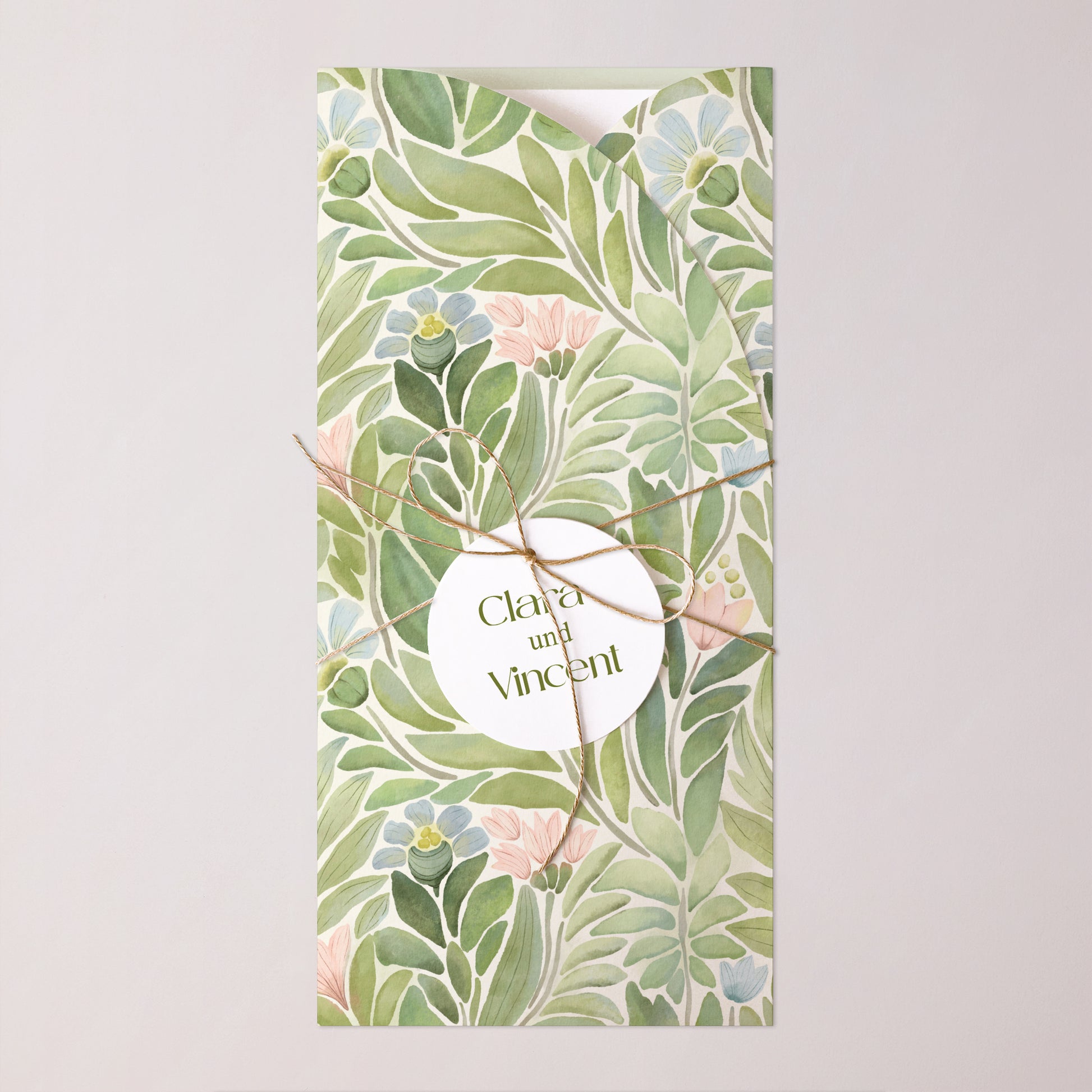 Hochzeitseinladung Tasche, 2 Karten, runden Etikett Der Garten der Versprechen foto N° 1