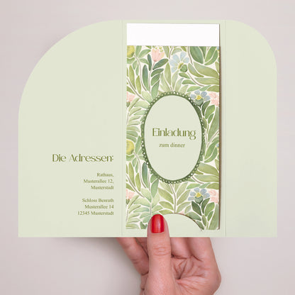 Hochzeitseinladung Tasche, 2 Karten, runden Etikett Der Garten der Versprechen foto N° 2