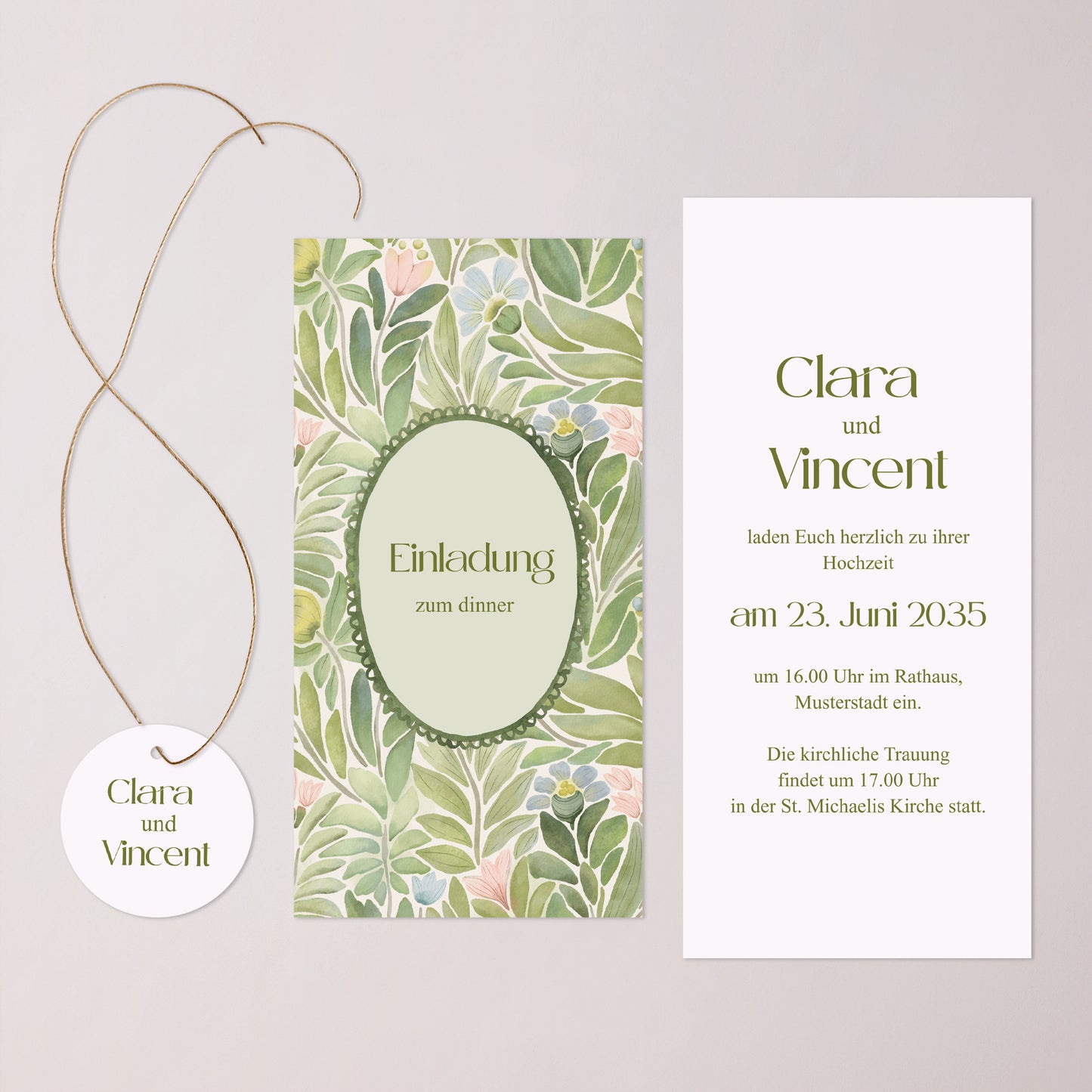 Hochzeitseinladung Tasche, 2 Karten, runden Etikett Der Garten der Versprechen foto N° 3