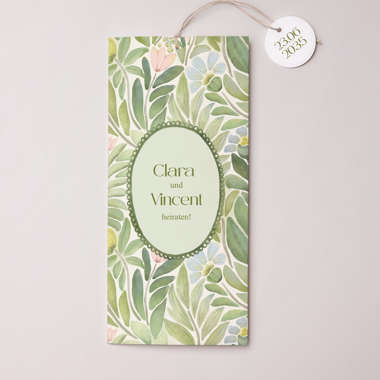 Hochzeitseinladung Portrait-Hülle 2 Karten, Etikett Der Garten der Versprechen foto N° 1