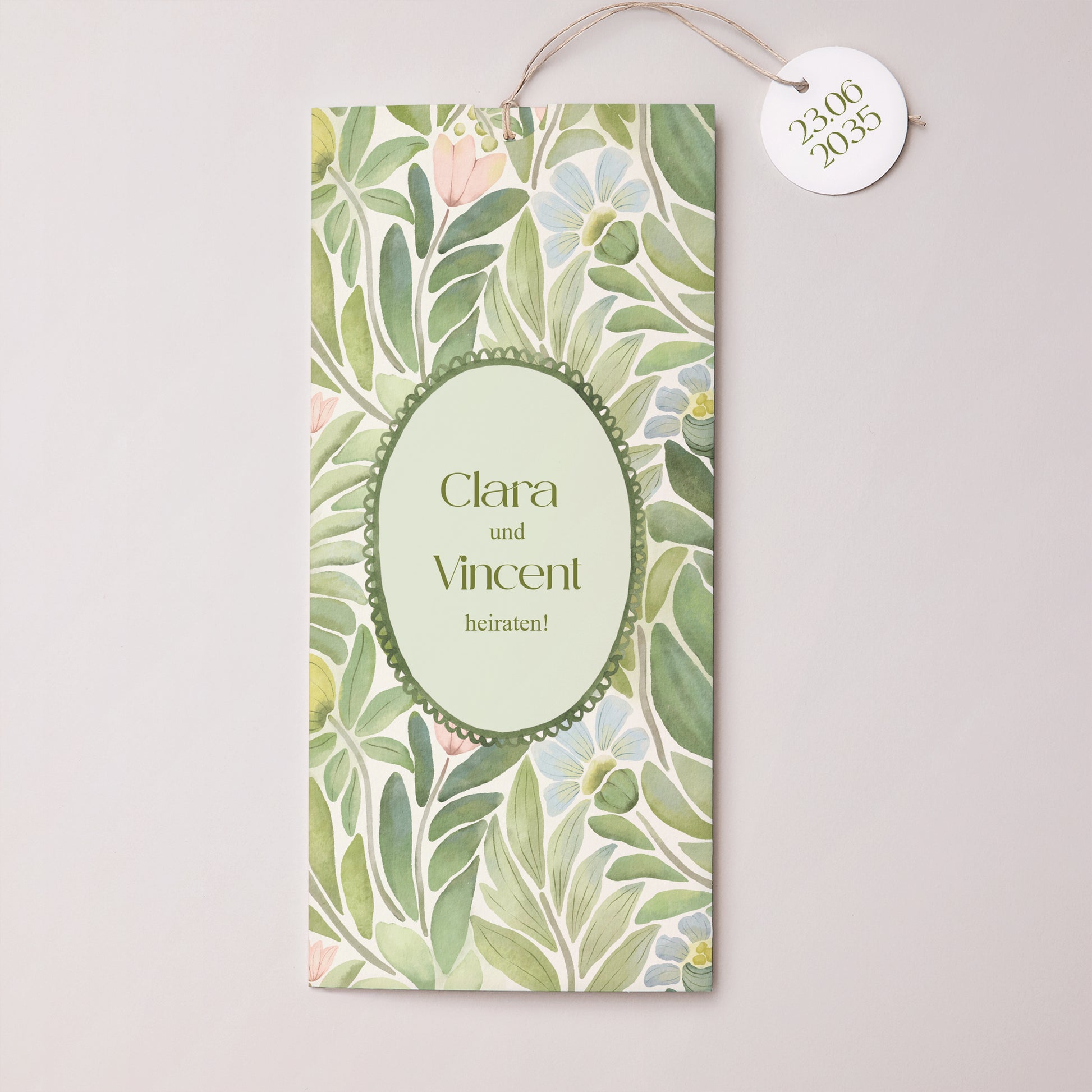 Hochzeitseinladung Portrait-Hülle 2 Karten, Etikett Der Garten der Versprechen foto N° 1