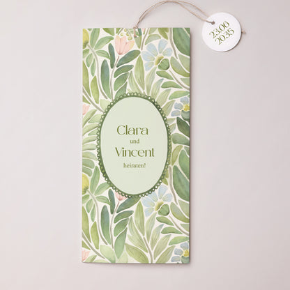 Hochzeitseinladung Portrait-Hülle 2 Karten, Etikett Der Garten der Versprechen foto N° 1