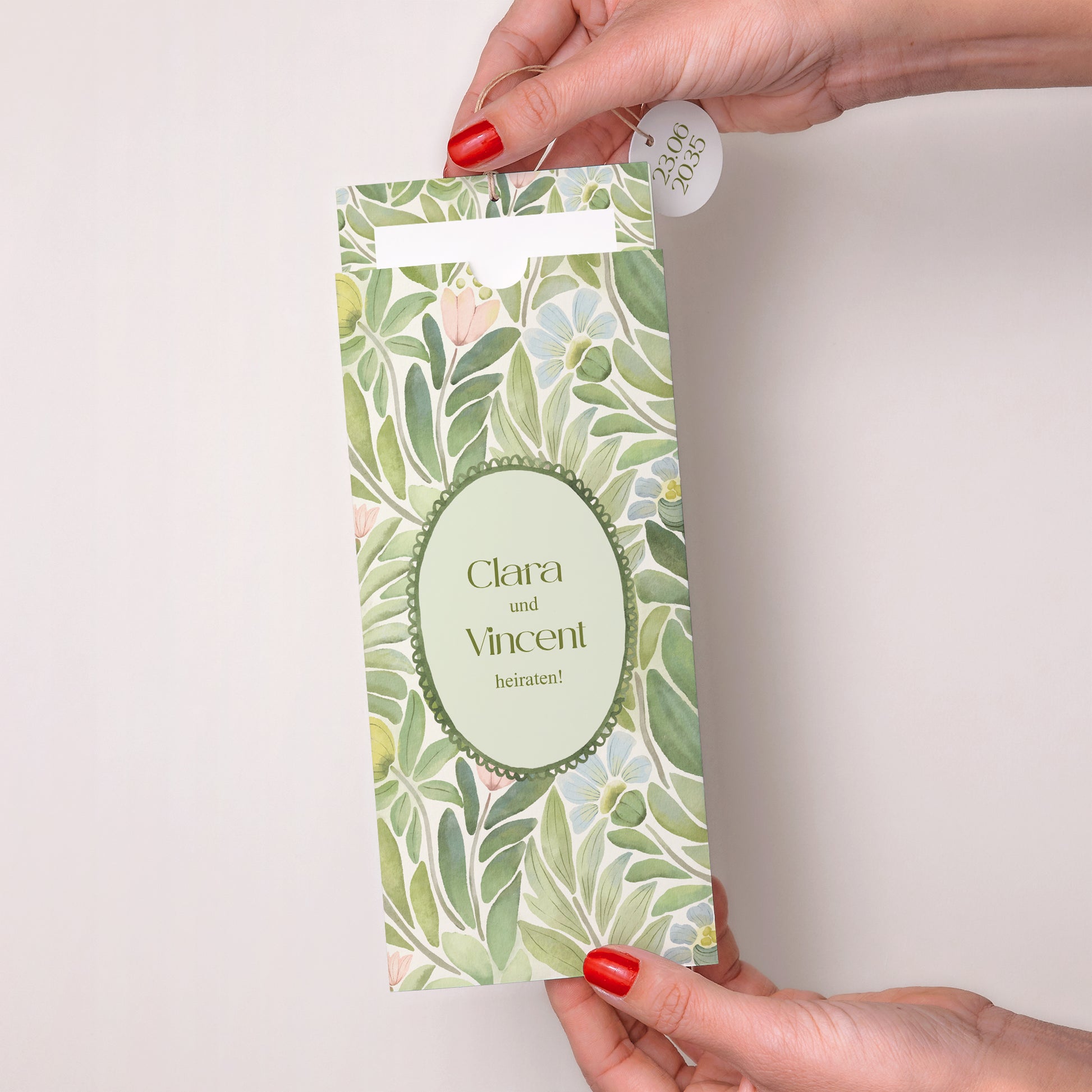 Hochzeitseinladung Portrait-Hülle 2 Karten, Etikett Der Garten der Versprechen foto N° 2