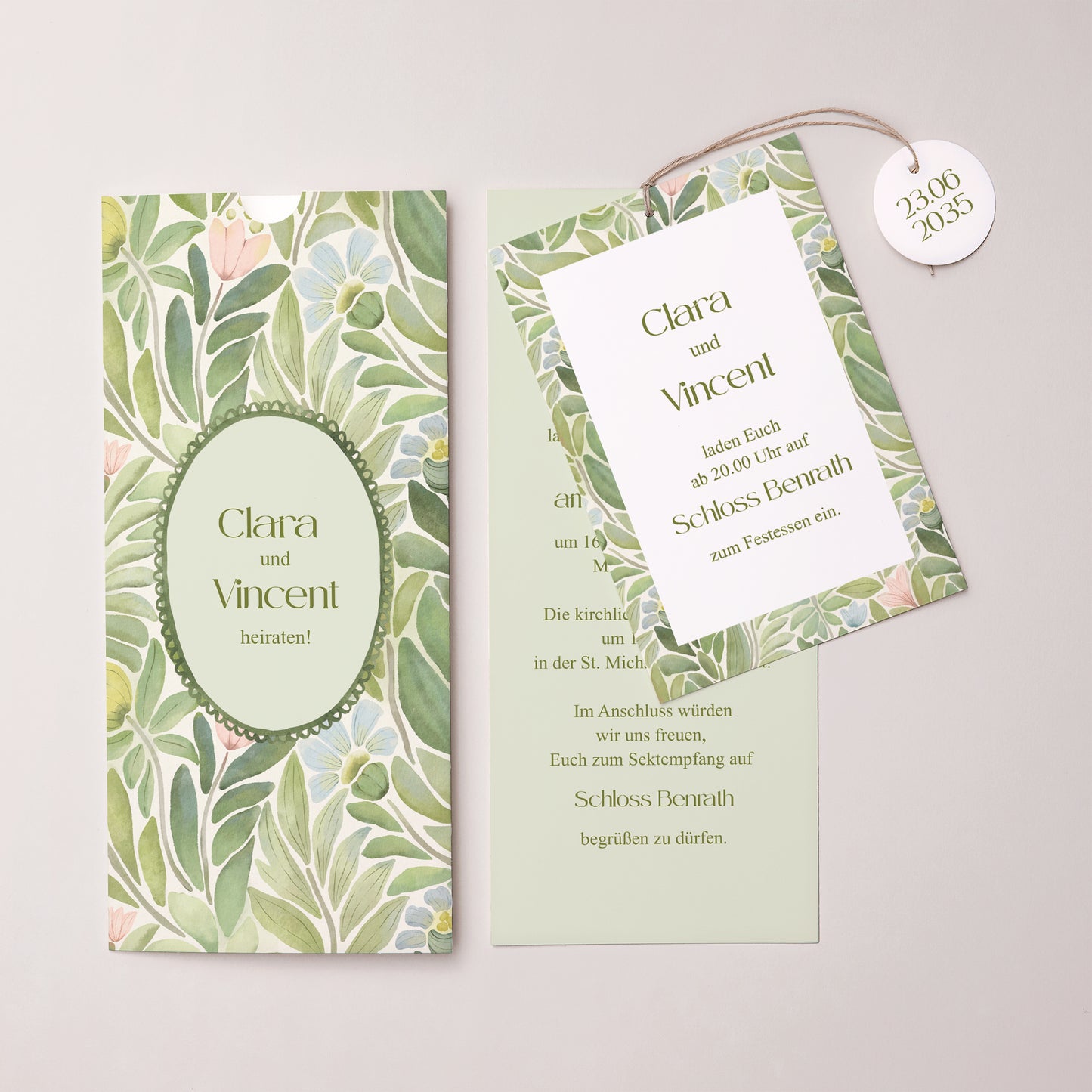 Hochzeitseinladung Portrait-Hülle 2 Karten, Etikett Der Garten der Versprechen foto N° 3