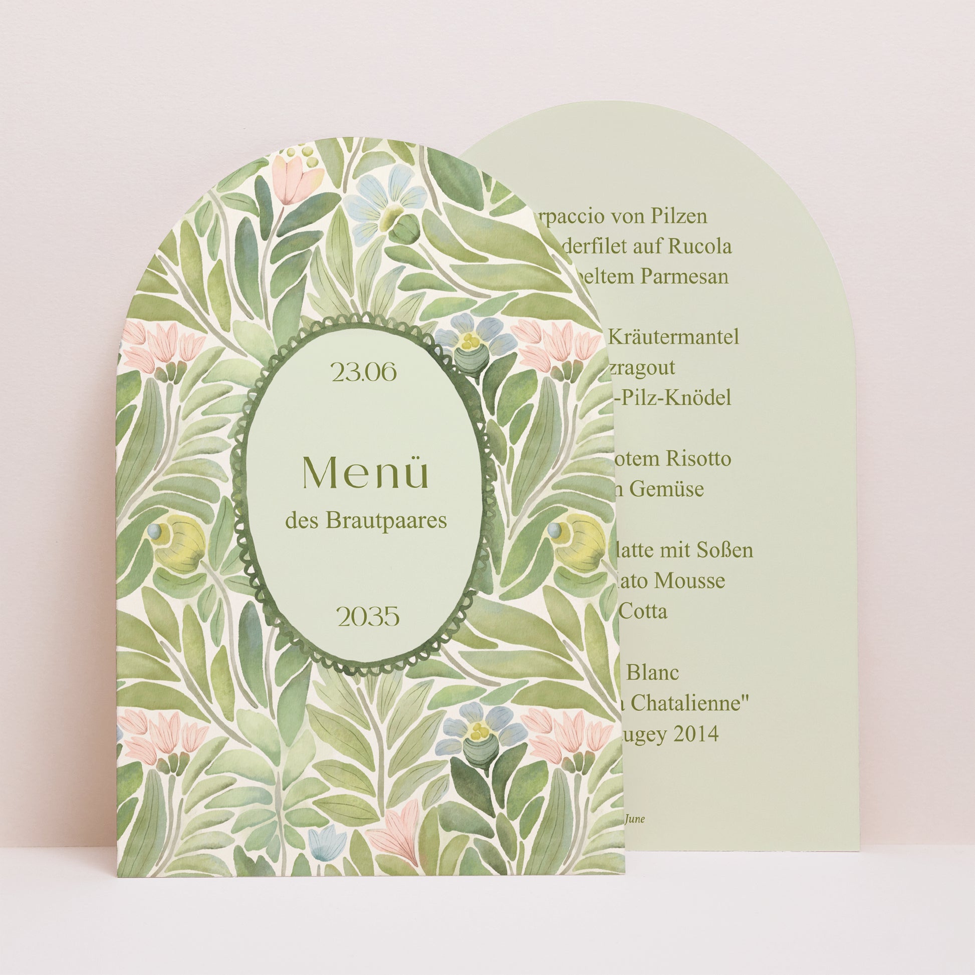 Menükarte Hochzeit Arche Der Garten der Versprechen foto N° 1