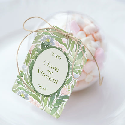 Geschenkbox Hochzeit Ball mit Wimpel-Etikett Der Garten der Versprechen foto N° 1