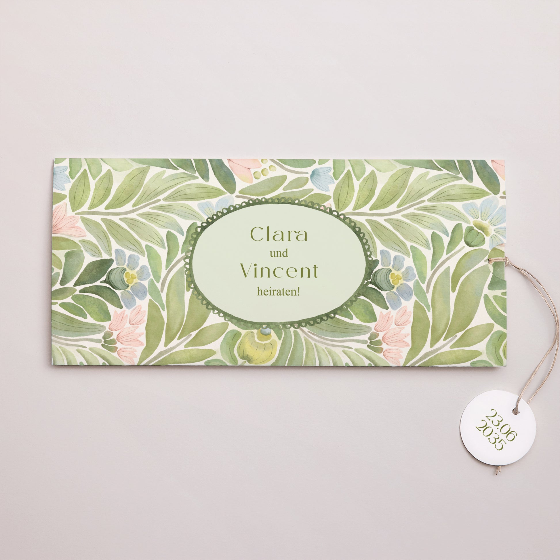Hochzeitseinladung Mappe 2 Karten, Etikett Der Garten der Versprechen foto N° 1