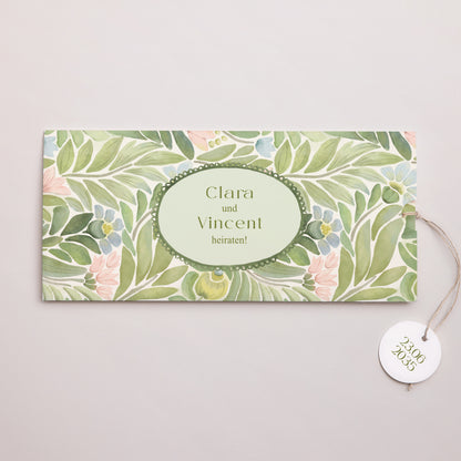 Hochzeitseinladung Mappe 2 Karten, Etikett Der Garten der Versprechen foto N° 1