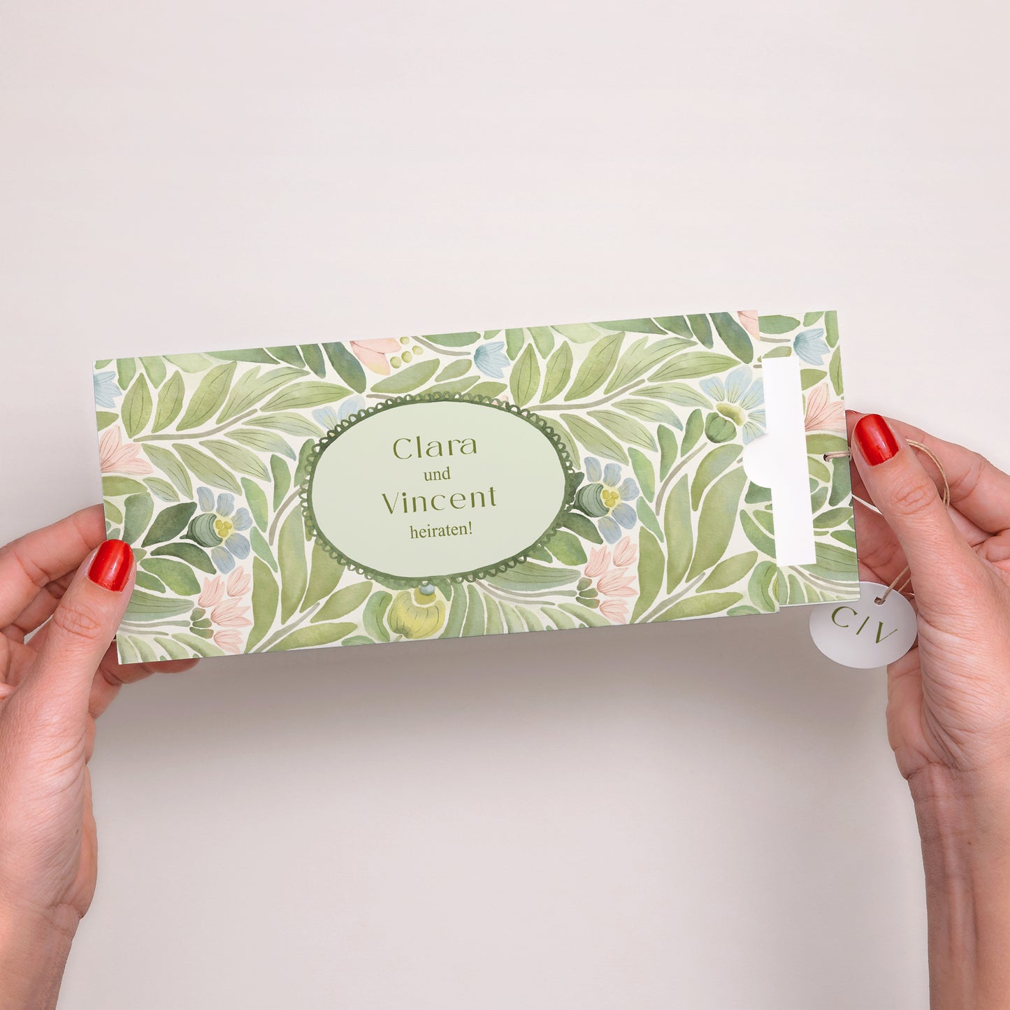 Hochzeitseinladung Mappe 2 Karten, Etikett Der Garten der Versprechen foto N° 2