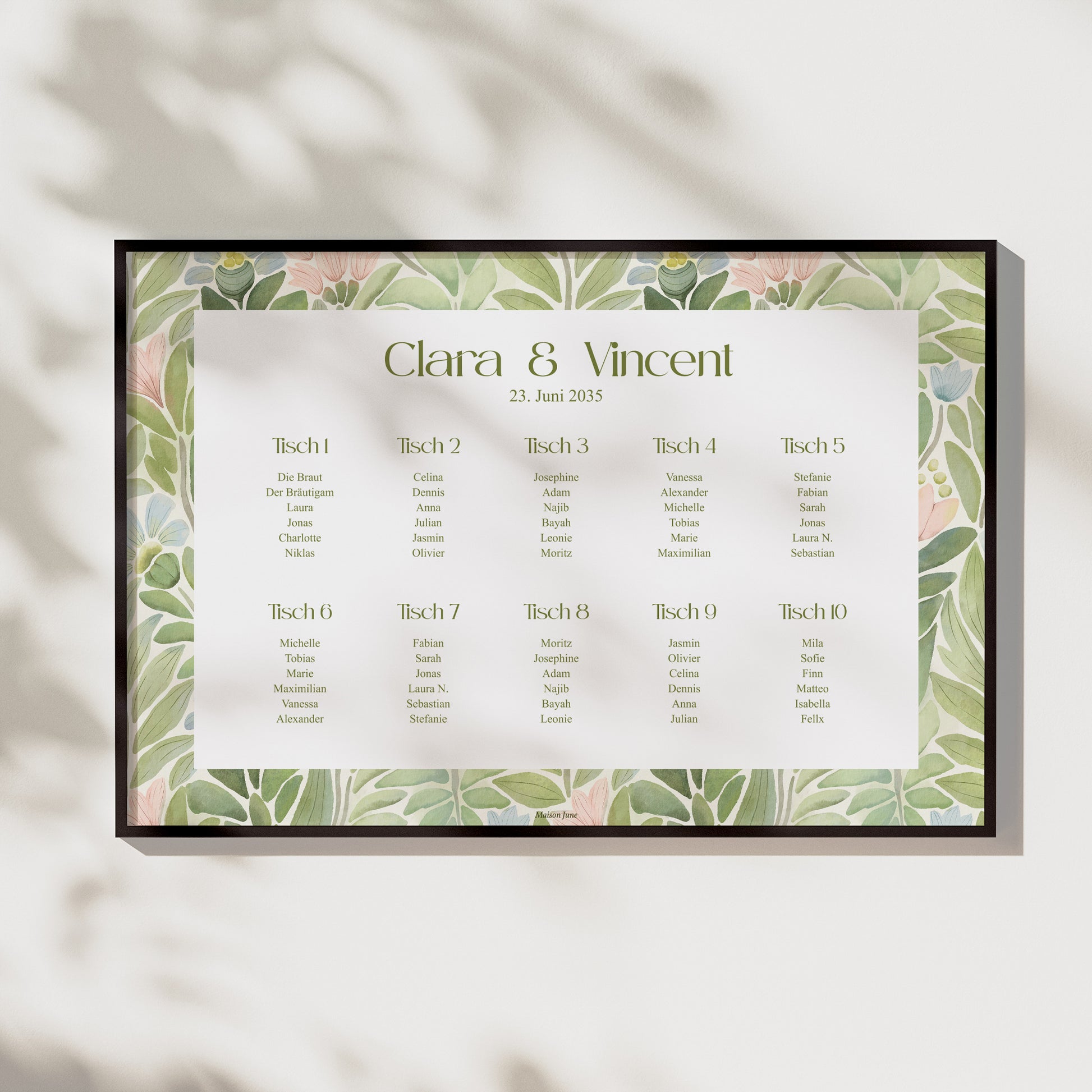 Sitzplan Hochzeit Landschaft 90 x 60 cm Der Garten der Versprechen foto N° 1