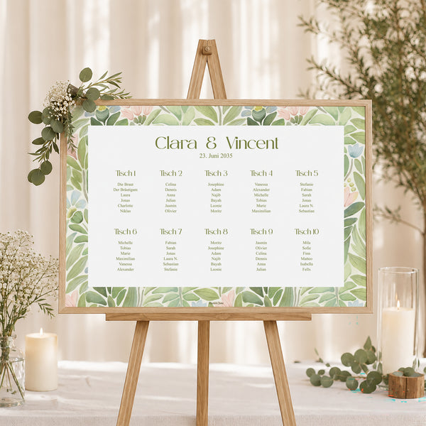 Sitzplan Hochzeit Landschaft 90 x 60 cm Der Garten der Versprechen foto