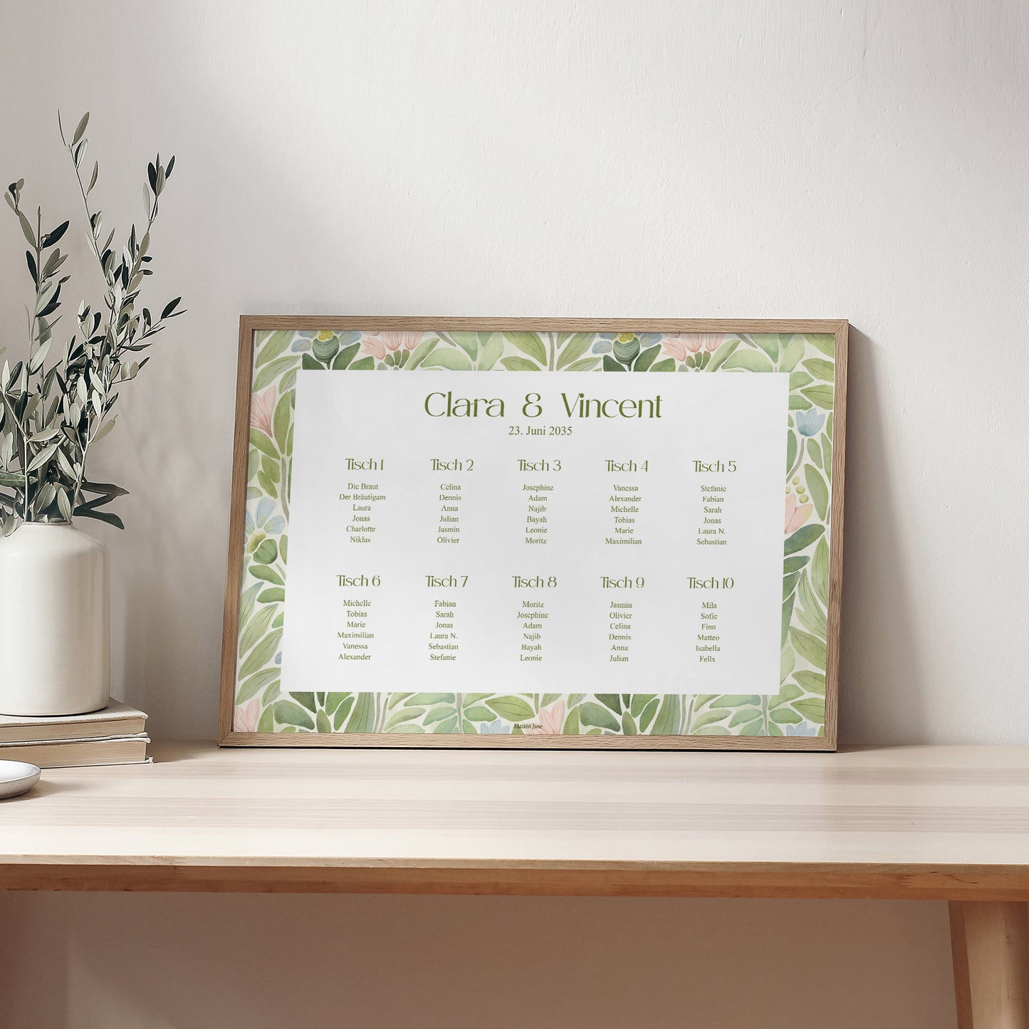 Sitzplan Hochzeit Landschaft 90 x 60 cm Der Garten der Versprechen foto N° 2