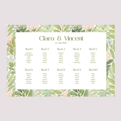 Sitzplan Hochzeit Landschaft 90 x 60 cm Der Garten der Versprechen