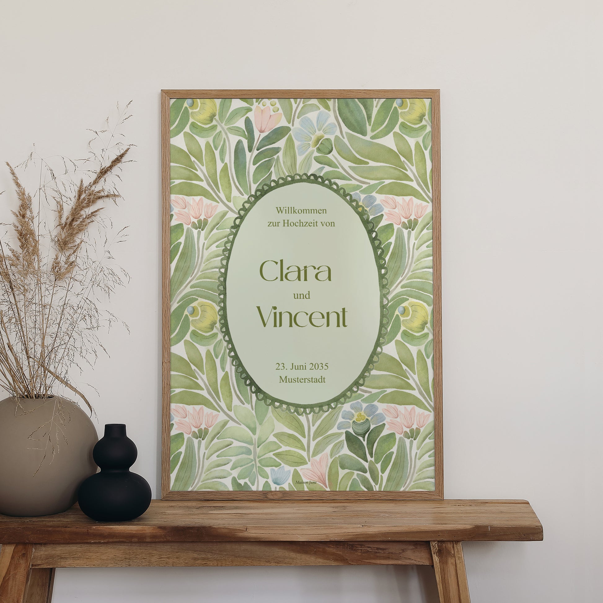 Begrüßungstafel Hochzeit Porträt 60 x 90 cm Der Garten der Versprechen foto N° 2
