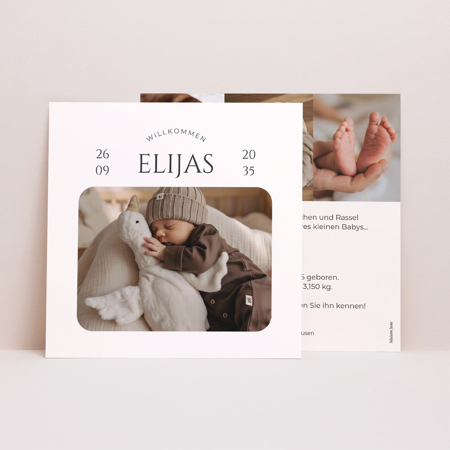 Geburtskarten Einfaches Quadrat Durch das Objektiv foto N° 1