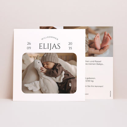 Geburtskarten Einfaches Quadrat Durch das Objektiv foto N° 1