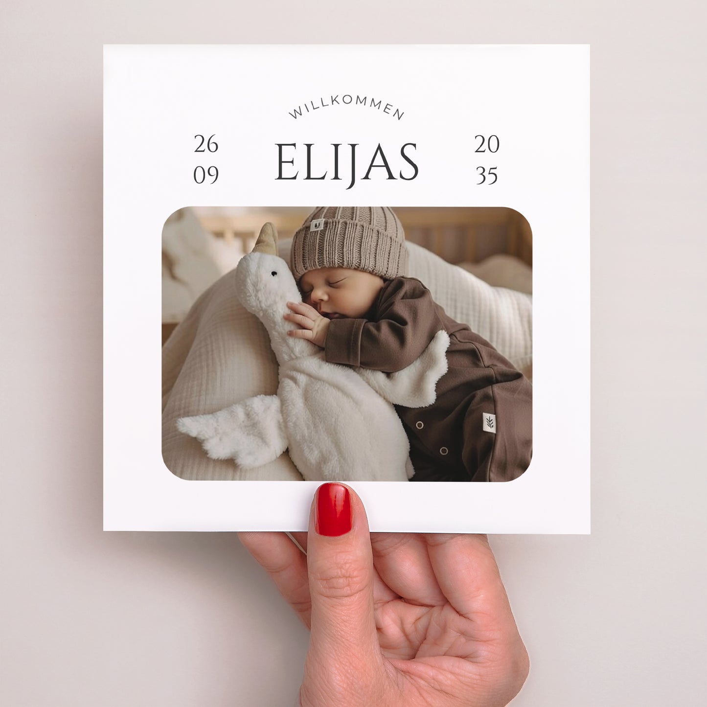 Geburtskarten Einfaches Quadrat Durch das Objektiv foto N° 2