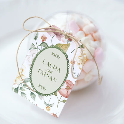 Geschenkbox Hochzeit Ball mit Wimpel-Etikett Liebesgarten foto N° 1