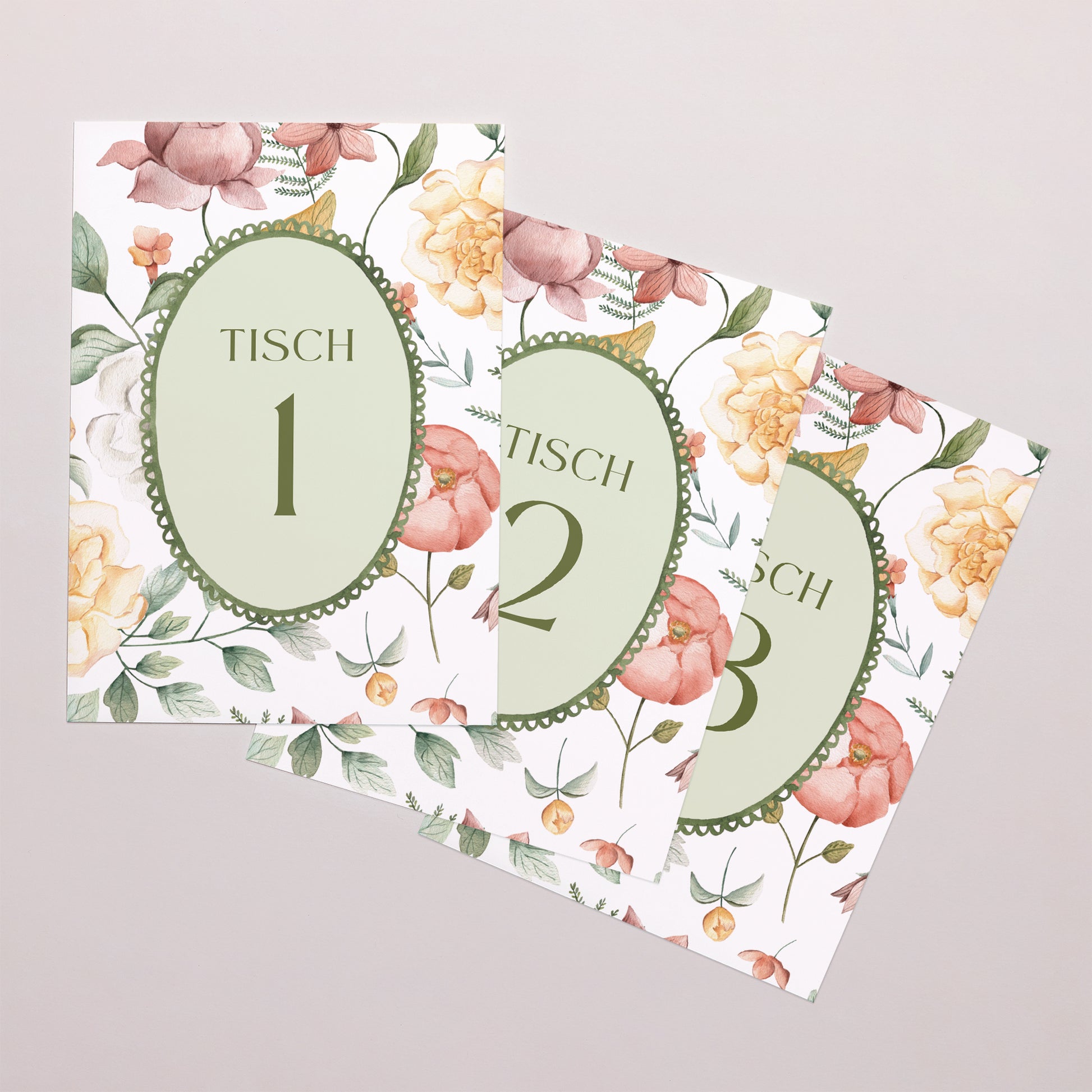 Tischnummern Hochzeit Rechteck Liebesgarten foto N° 1