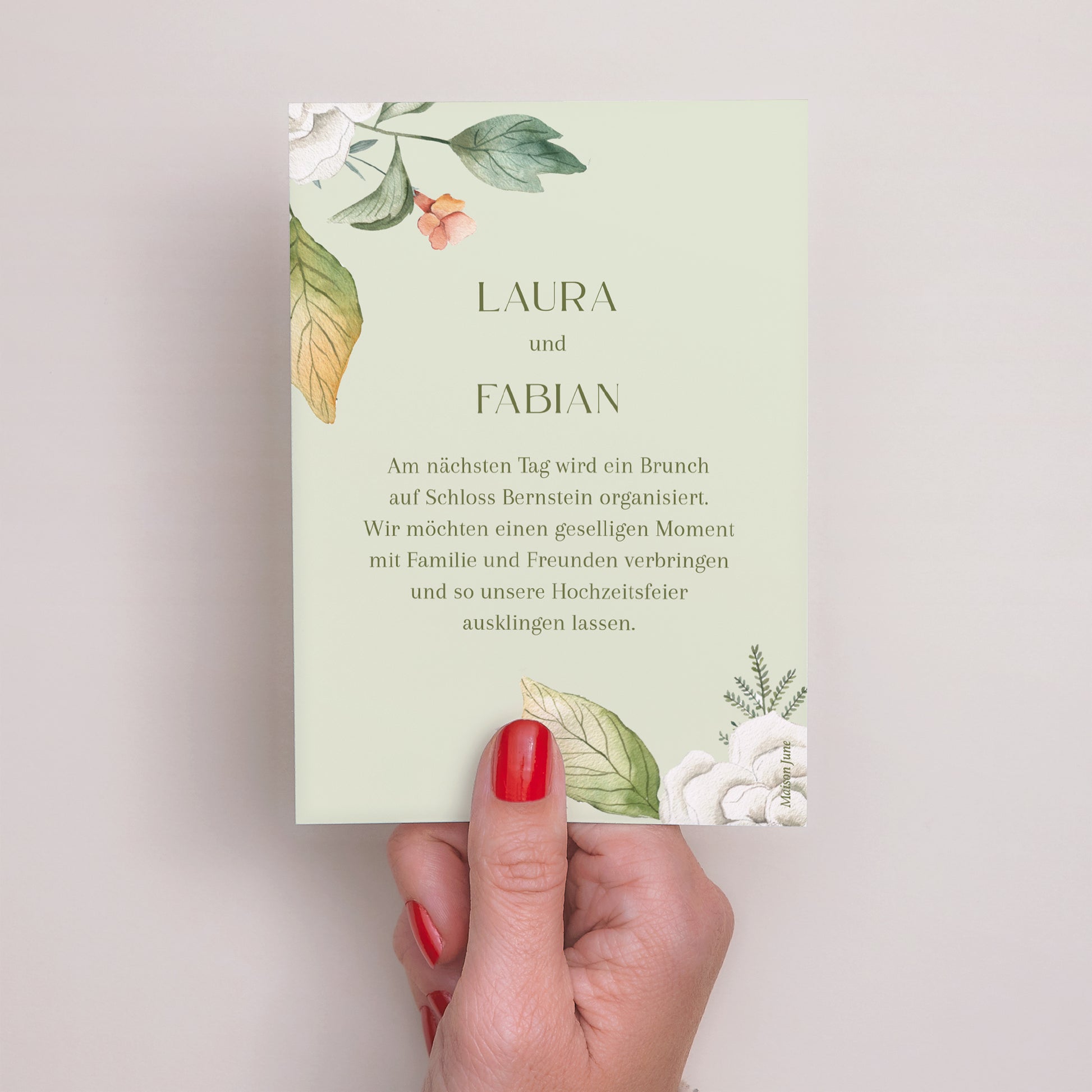 Einladungskarte Hochzeit Porträt Liebesgarten foto N° 3